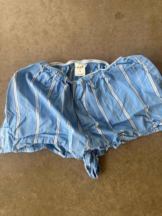 Gap x DOEN Pants - Light Blue Striped Women's Shorts